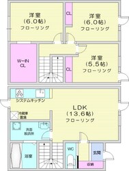 篠路駅 徒歩15分 1階の物件間取画像